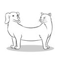 Cat dog fake animal coloring vector illustration