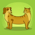 Cat dog fake animal pop art vector illustration