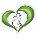 Cat and dog heart logo