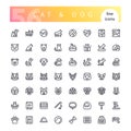 Cat and Dog Line Icons Set Royalty Free Stock Photo