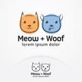 Cat and dog logo vector
