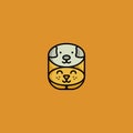 Cat and dog logo Royalty Free Stock Photo