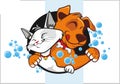 Cat dog mascot cartoon in vector