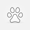 Cat or Dog Paw Footprint thin line vector concept icon Royalty Free Stock Photo