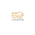 Cat and Dog Pet Logo Template Illustration