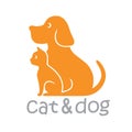 Cat and Dog Pet Logo Template Illustration Vector Royalty Free Stock Photo