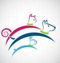 Cat dog and rabbit logo vector