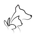 Cat dog and rabbit silhouettes logo Royalty Free Stock Photo