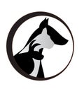 Cat dog and rabbit silhouettes logo Royalty Free Stock Photo