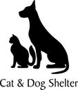 Cat and dog shelter. Sample for logo design Royalty Free Stock Photo