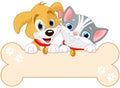 Cat and Dog Sign Royalty Free Stock Photo