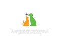 cat and dog silhouette veterinary logo Royalty Free Stock Photo