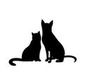 Cat and dog silhouettes vector illustration Royalty Free Stock Photo