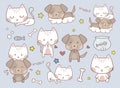 Cat and dog sticker set