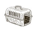 Cat or dog transport box. Large plastic pet carrier. Carrying case. Pet store element, vet care accessory isolated Royalty Free Stock Photo