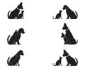 Cat and Dog vector silhouettes logo Royalty Free Stock Photo