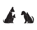 Cat and Dog vector silhouettes logo Royalty Free Stock Photo