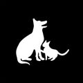 Cat and Dog vector silhouettes template Royalty Free Stock Photo