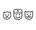 Cat, dog and veterinary doctor icons Royalty Free Stock Photo