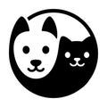 Cat dog yin yang Royalty Free Stock Photo