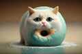 Cat donut shape illustration generative ai Royalty Free Stock Photo