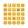 Cat emojis emoticon smiley set cute vector isolated