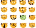 Cat Emoticon Cute Animal Vector Illustration - Expression Flat Design Icon