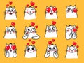 Cat emoticons with heart