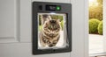 Smart Pet Door With Microchip Scanner Technology Royalty Free Stock Photo
