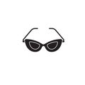 Cat eye glasses black vector concept icon. Cat eye glasses flat illustration, sign Royalty Free Stock Photo