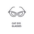 Cat eye glasses line icon, outline sign, linear symbol, vector, flat illustration Royalty Free Stock Photo