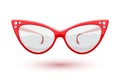 Cat eye red glasses illustration