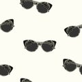 Cat eye retro glasses seamless pattern vector.