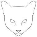 Cat face. Black and white sketch. Vector illustration Royalty Free Stock Photo