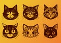 cat face sketch vector illustration Royalty Free Stock Photo