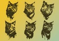 cat face sketch vector illustration Royalty Free Stock Photo