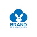 Cloud rabbit logo vector. Flat design. Vector Illustration on white background Royalty Free Stock Photo
