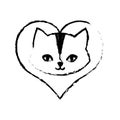 cat feline curious small love sketch