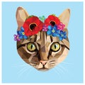 Cat with a floral crown