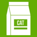 Cat food bag icon green Royalty Free Stock Photo