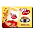 Cat Food Blank Package Promotional Banner Vector