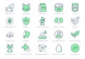 Cat food line icons. Vector illustration include icon outline bag, can, weight scales, stomach, sand box, pouch