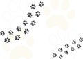 Cat footprint walking cartoon concept design vector illustration.Animal trace soft color background. Royalty Free Stock Photo