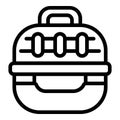 Cat friend carrier icon outline vector. Furry pet crate