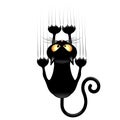 Cat Funny Cartoon Scratching Wall Falling Down Humorous Vector Illustration