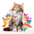 A Furry cat colorfull butterfly Royalty Free Stock Photo