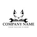 Cat and gear and wrench logo Royalty Free Stock Photo
