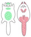 Cat gentle, relax it can be ironed. The pet is evil, tense, it can not be touched. The animal lies on its back, the belly is on