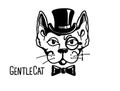 Cat Gentleman with cylinder hat and monocle. Vector printable illustration isolated on white