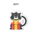 Cat gets a gift. Royalty Free Stock Photo